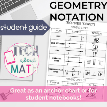 Preview of Geometry Notation Student Reference Guide