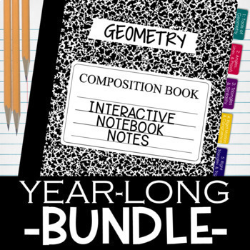 Preview of Geometry Notes for Interactive Notebooks YEAR-LONG BUNDLE