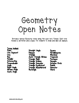 Preview of Geometry Open Notes