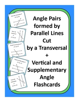 Preview of Geometry: Parallel Lines Cut by a Transversal Flashcards