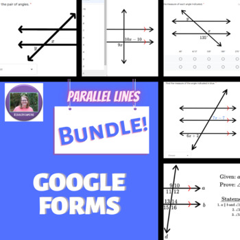 Preview of Geometry:  Parallel Lines ENTIRE Unit Mini Formative Assessments