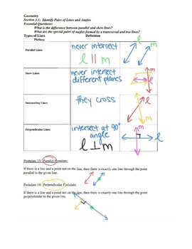 Preview of Geometry Parallel Lines & Transversals LARGE PACKET (17 pgs - answers included)