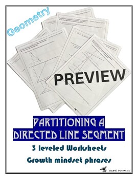 Preview of Geometry - Partitioning a Directed Line Segment worksheets