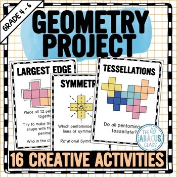 Preview of Geometry Pentominoes End of Year Math Project Grade 4 - 6
