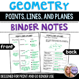 Geometry - Points, Lines, and Planes - Binder Notes