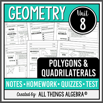 Polygons And Quadrilaterals Geometry Curriculum Unit 7 Distance Learning