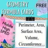 FREE Geometry Posters for perimeter, area, surface area, v