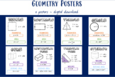 Geometry Posters Set of 8 | Area, Perimeter, Volume and Su