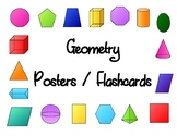 Geometry Posters or Flashcards 2D and 3D Shapes