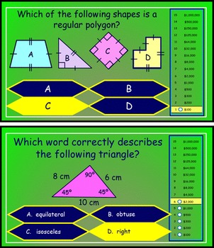 Geometry Power Point Millionaire Game - 5th Grade | TpT