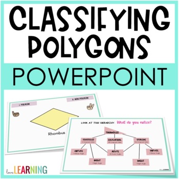 Preview of Classifying Polygons, Quadrilaterals, and Triangles PowerPoint Lesson: 2D Shapes