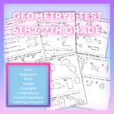Geometry Practice Assessment & Test Bundle