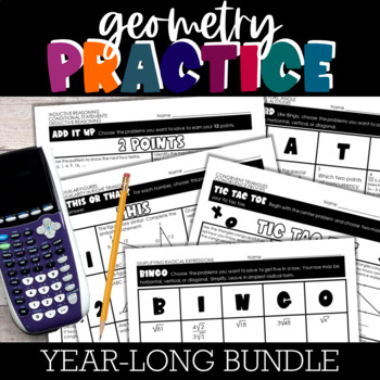 Preview of Geometry Practice / Homework Choice Boards BUNDLE