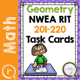 NWEA MAP Prep Math Practice Task Cards Geometry RIT 201-220 Prep