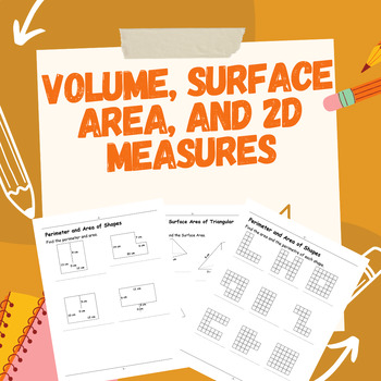 Preview of Geometry Practice Problems: Perimeter, Area, Volume, and Surface Area