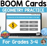 Geometry Practice SELF-GRADING BOOM Deck -Grades 3-4: Set 