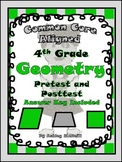 Geometry Pretest/Posttest  for 4th Grade CCSS