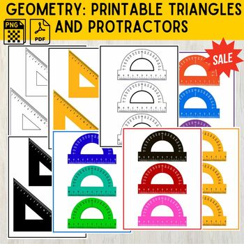 Preview of Geometry: Printable Triangles and Protractors