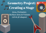Geometry Project: Creating a Stage using Area, Perimeter, 