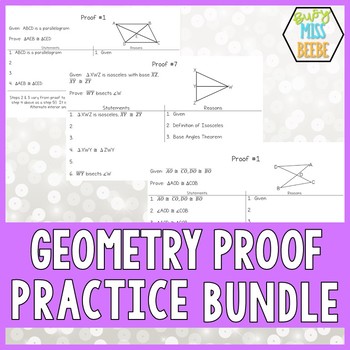 Preview of Geometry Proof Practice Cards BUNDLE