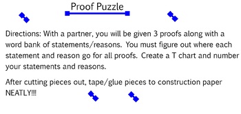 Preview of Geometry Proof Puzzle