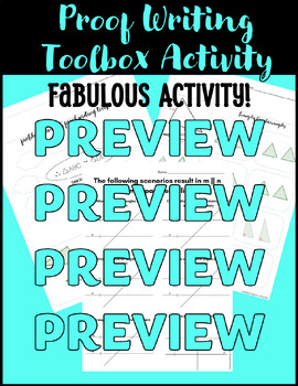 Preview of Geometry Proof Writing Tool Box Activity