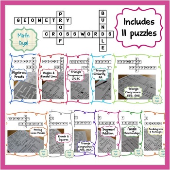 Preview of Geometry Proofs Crossword Puzzles Bundle