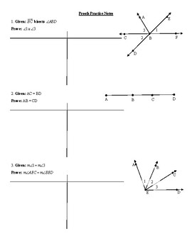 Geometry Proofs Practice Notes by Catherine Dunkel | TPT