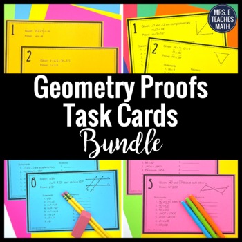 Preview of Geometry Proofs Task Card Bundle