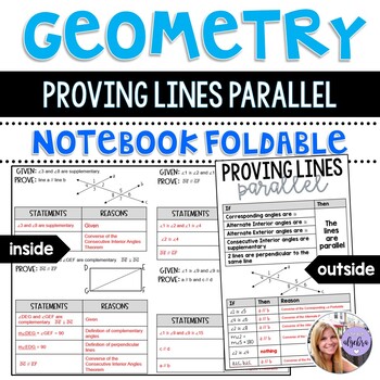 Preview of Geometry - Proving Lines Parallel Foldable