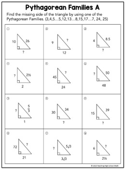 Geometry Pythagorean Theorem Practice and Puzzle by Teaching High