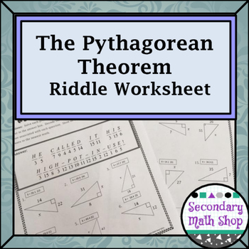 Preview of Right Triangles - Geometry Pythagorean Theorem Riddle Worksheet