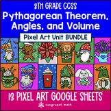 Geometry Pythagorean Theorem, Volume Pixel Art Unit BUNDLE