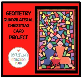 Preview of Geometry Quadrilateral Christmas Card Project Activity