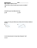 Geometry Radicals, Right Triangles, & Trig Test --2 FORMS