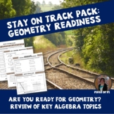 Geometry Readiness Beginning of Year Review of Algebra Top