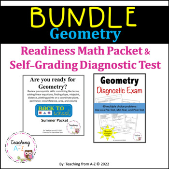 Preview of Geometry Readiness Packet and Diagnostic Test Bundle