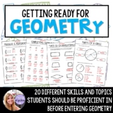 Geometry - Readiness Prep / Summer Packet for Algebra 1 St