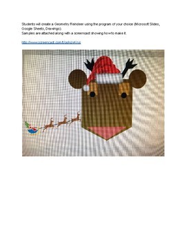 Preview of Geometry Reindeer Using Slides or Drawings