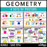 Geometry Posters BUNDLE | 2D & 3D Shapes Area Perimeter Vo