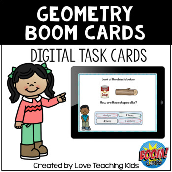 Preview of Geometry Review Boom Cards Digital Task Cards for Digital Learning