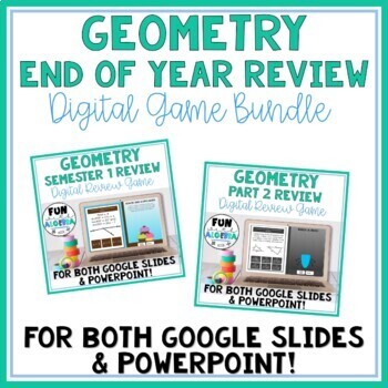 Preview of Geometry End of Year Review Digital Game Bundle (Google Slides or PowerPoint!)