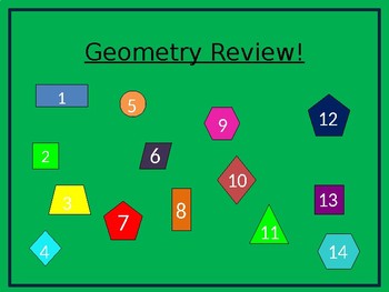 Preview of Geometry Review - First Grade 1.G.A.1 and 1.G.A.2