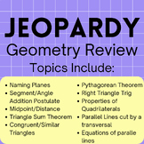 Geometry Review Jeopardy Game - Full course content review