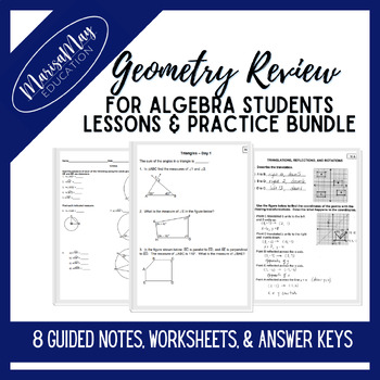 Preview of Geometry Review Notes & Wks Bundle - 8 lessons