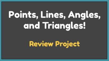 Preview of Geometry Review Project (Points, Lines, Angles, Triangles, Symmetry)