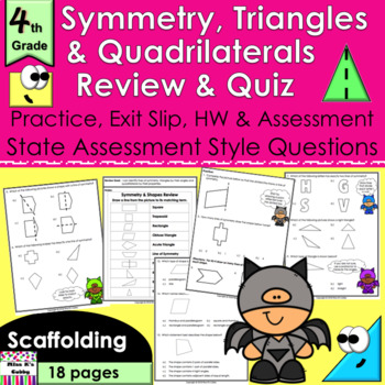 Preview of Geometry Review & Quiz 2: no prep notes, CCLS practice, exit slip, HW, review