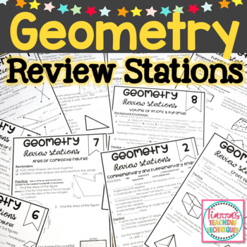 Preview of Geometry Review Stations