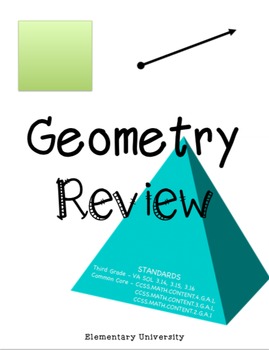 Preview of Geometry Review VA SOL 3.14, 3.15, 3.16 & Common Core Aligned