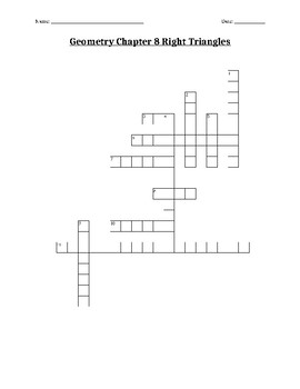 Preview of Geometry Right Triangles Crossword